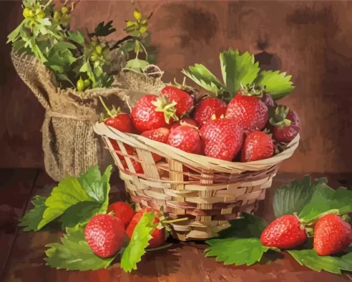 Basket Of Strawberries Diamond Painting