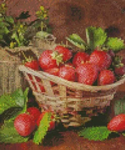 Basket Of Strawberries Diamond Painting