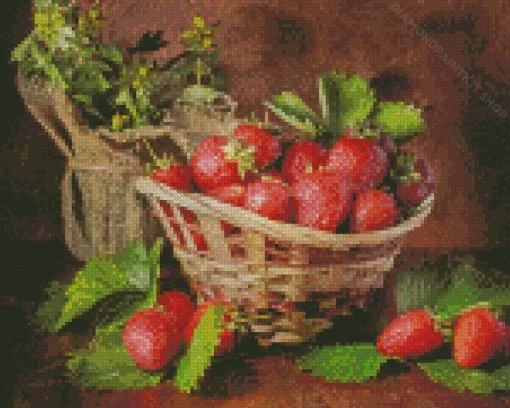 Basket Of Strawberries Diamond Painting