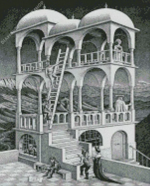 Belvedere By Maurits Cornelis Escher Diamond Painting