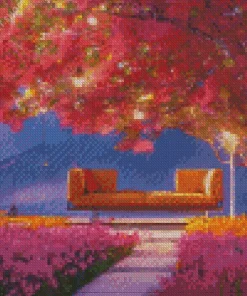 Bench Under A Tree Diamond Painting