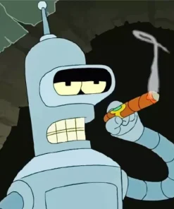 Bender Smoking Cigarette Diamond Painting