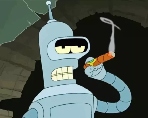 Bender Smoking Cigarette Diamond Painting