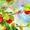 Bird Apple Tree Diamond Painting