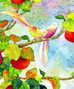 Bird Apple Tree Diamond Painting