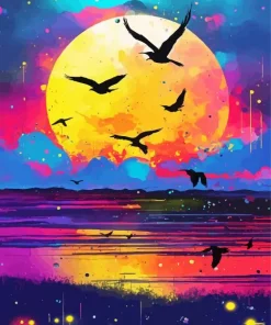 Birds Silhouette Diamond Painting