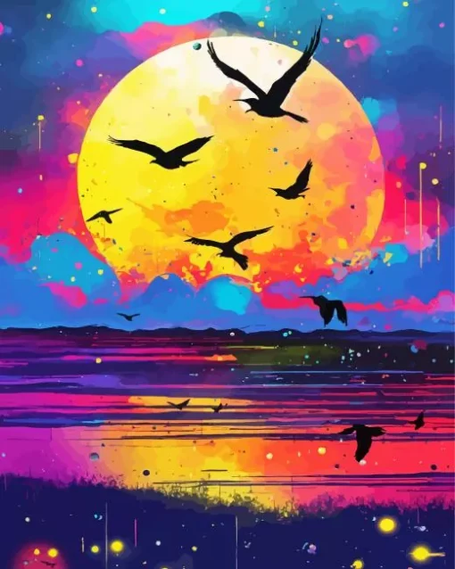 Birds Silhouette Diamond Painting