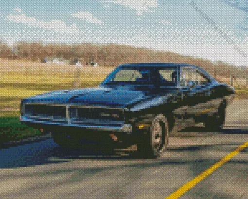 Black 1969 Charger Diamond Painting