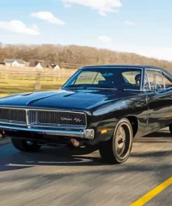 Black 1969 Charger Diamond Painting