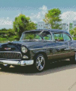 Black 55 Chevy Bel Air Diamond Painting