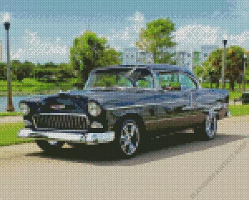 Black 55 Chevy Bel Air Diamond Painting