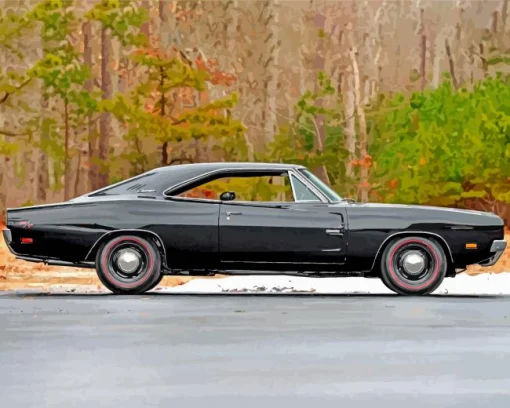 Black 69 Charger Car Diamond Painting