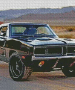 Black 69 Dodge Charger Diamond Painting