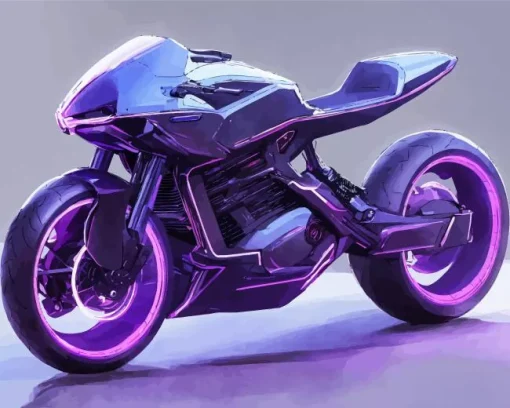 Black And Purple Motorcycle Diamond Painting