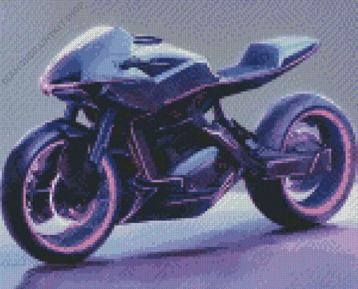 Black And Purple Motorcycle Diamond Painting