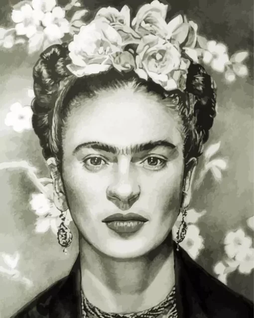 Black And White Frida Kahlo Diamond Painting