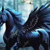 Black Horse With Wings Diamond Painting