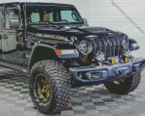 Black Jeep Car Diamond Painting