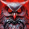 Black Owl With Red Eyes Diamond Painting