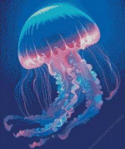 Blue And Pink Jellyfish Diamond Painting