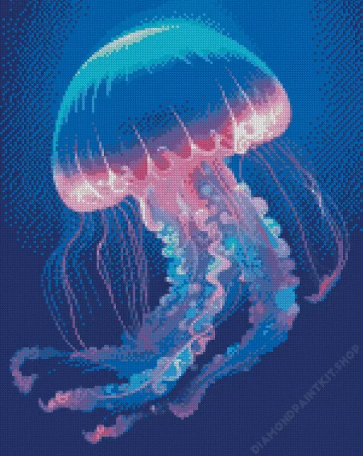 Blue And Pink Jellyfish Diamond Painting