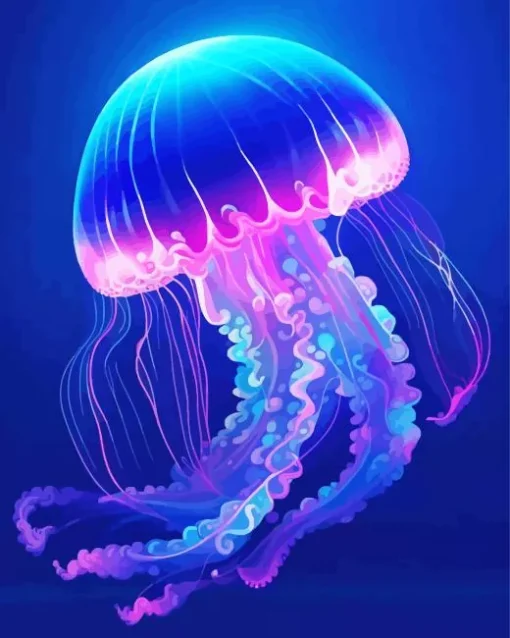 Blue And Pink Jellyfish Diamond Painting