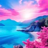 Blue And Pink Sunset Sea Diamond Painting