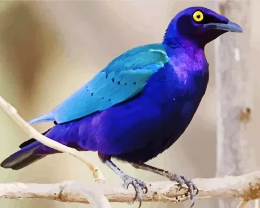 Blue And Purple Bird Diamond Painting