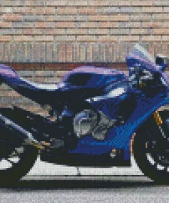 Blue And Purple Motorcycle Diamond Painting