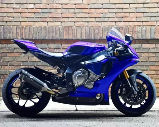 Blue And Purple Motorcycle Diamond Painting