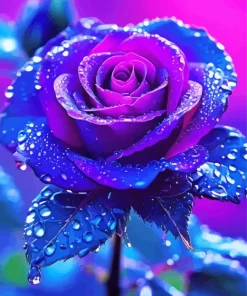 Blue And Purple Rose Diamond Painting