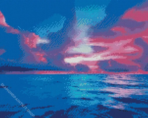 Blue And Purple Sunset Diamond Painting