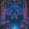 Blue And Purple Wolf Diamond Painting