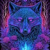 Blue And Purple Wolf Diamond Painting