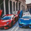 Blue And Red Lamborghini Diamond Painting