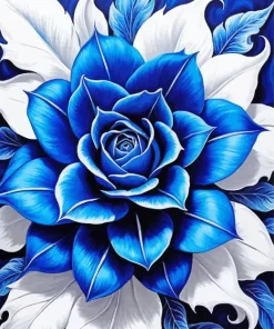 Blue And White Flower Diamond Painting