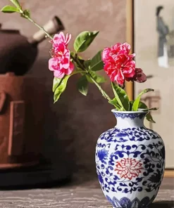 Blue And White Flower Vase Diamond Painting