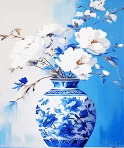 Blue And White Flower Vase Art Diamond Painting