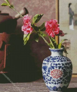 Blue And White Flower Vase Diamond Painting