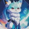 Blue And White Fox Pokemon Diamond Painting