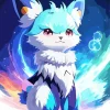 Blue And White Fox Pokemon Diamond Painting