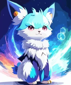 Blue And White Fox Pokemon Diamond Painting