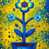 Blue And Yellow Flower Diamond Painting