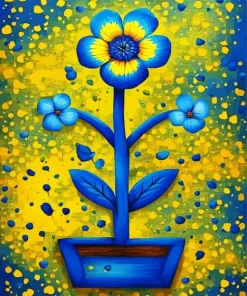 Blue And Yellow Flower Diamond Painting