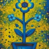 Blue And Yellow Flower Diamond Painting