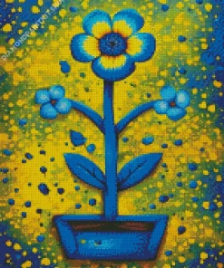 Blue And Yellow Flower Diamond Painting