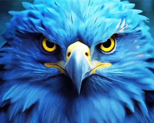 Blue Bird Face Diamond Painting