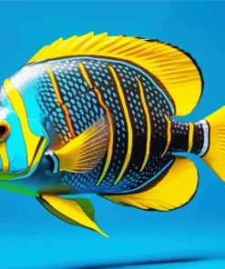 Blue Black And Yellow Fish Diamond Painting