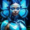 Blue Butterfly Girl Diamond Painting