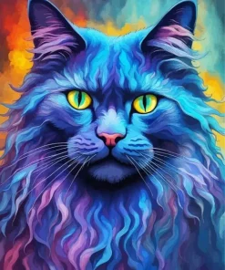 Blue Cat Art Diamond Painting